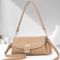 Ladies PU shoulder handbag in crossbody style, 25cm length, compact size for commuting and shopping
