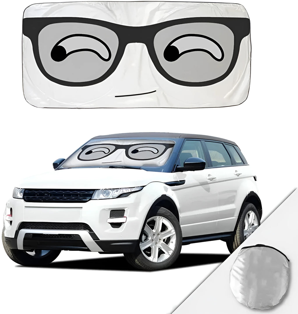 Car sun block silver tape windshield shade with reflective surface in simple style