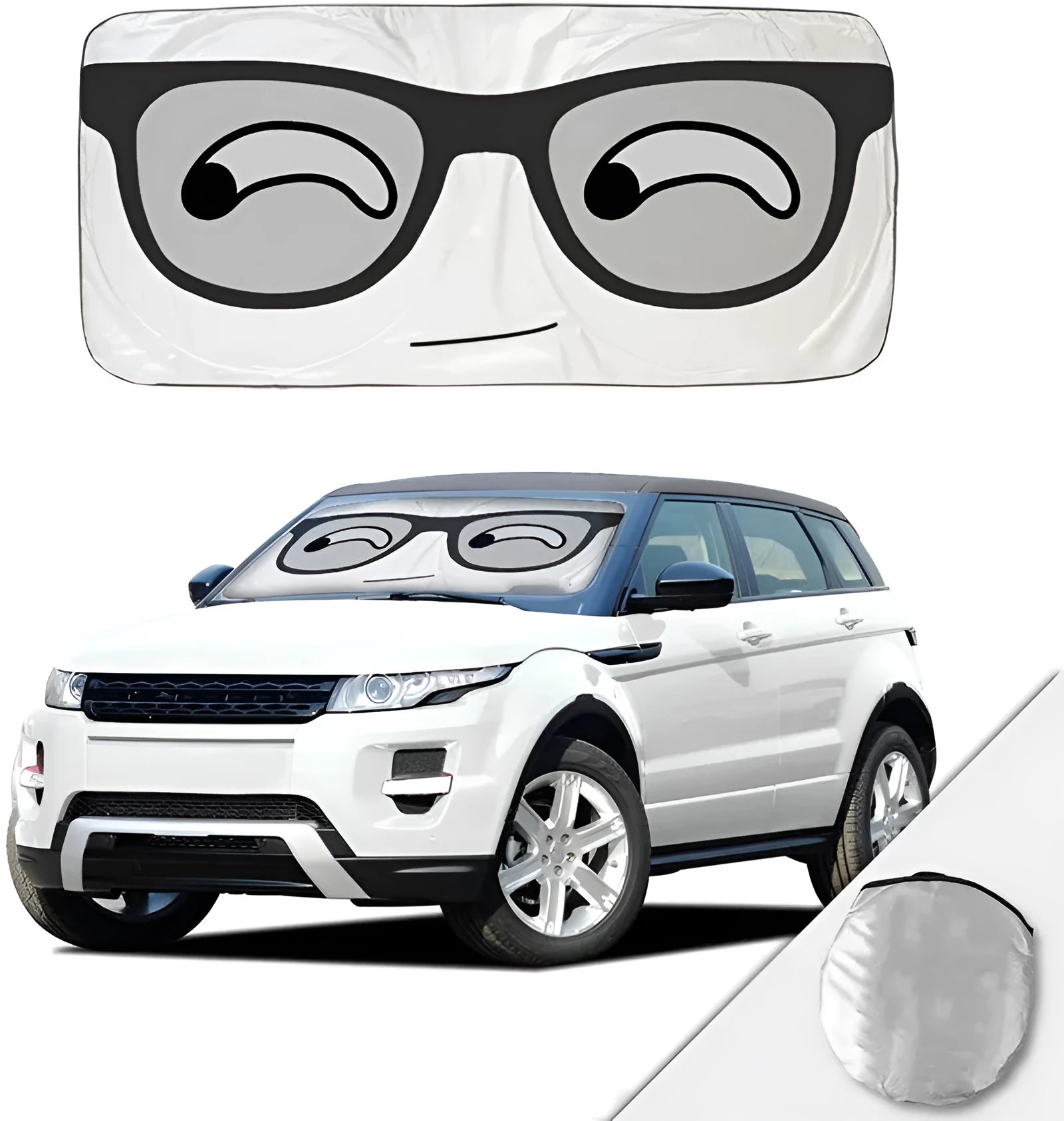 Car sun block silver tape windshield shade with reflective surface in simple style