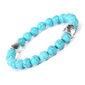 Indian agate stone bracelet with dog's paw and love heart geometric designs on wrist