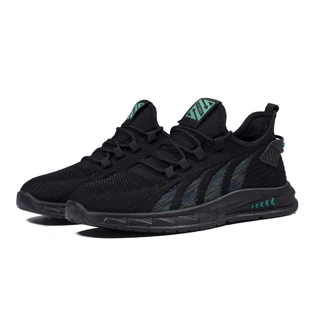 Summer mesh surface lightweight fat foot student leisure sneaker in breathable low top design with striped pattern