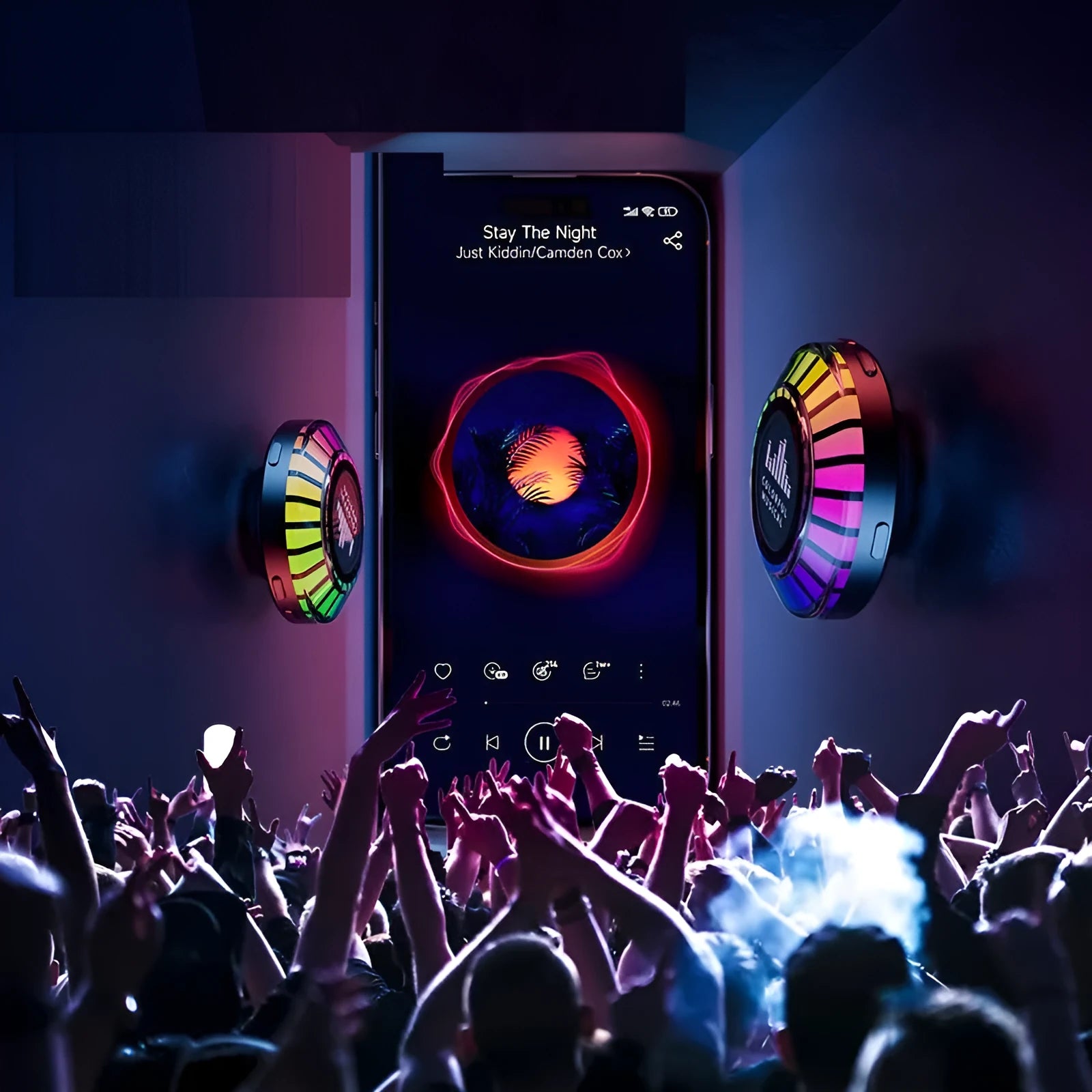 Voice control polar light Bluetooth atmosphere lamp with LED lighting and stereo sound functions