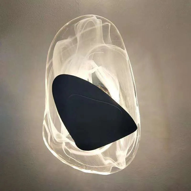 Crystal wall lamp light luxury style black finish for bedroom study model room 220V