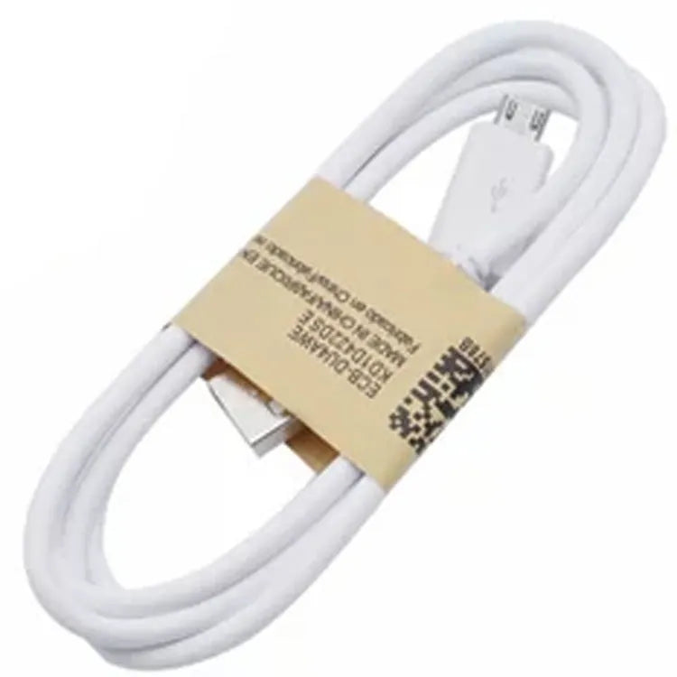 Black and white Android micro USB data cables with 1 metre length for smartphone charging and data transfer