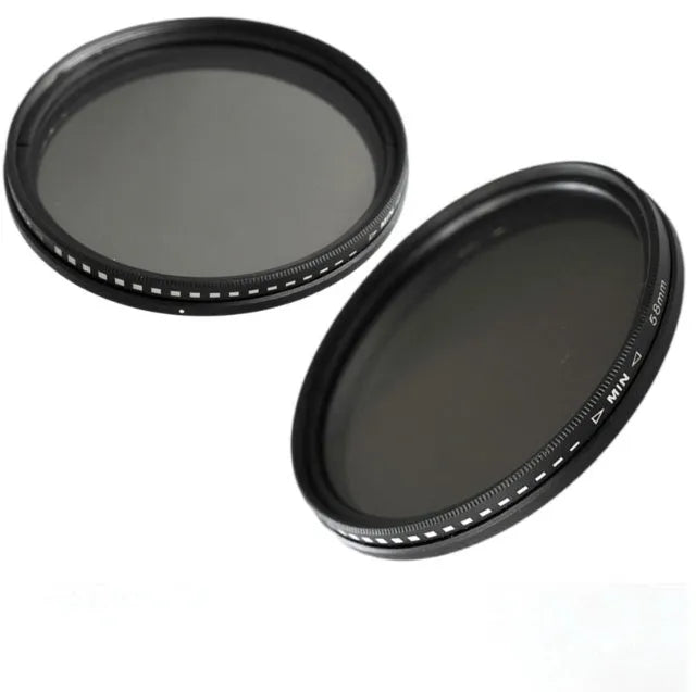 Adjustable multi-diameter camera neutral density filter with ND2 ND4 ND8 ND400 gradings