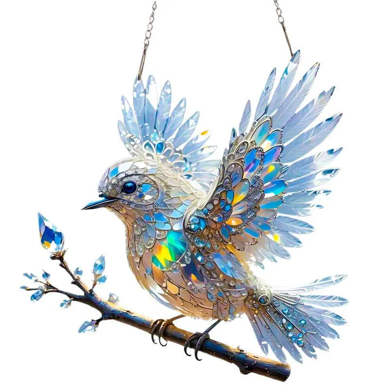 Cartoon bird pendant acrylic wall decoration with UV printing for holiday scenes