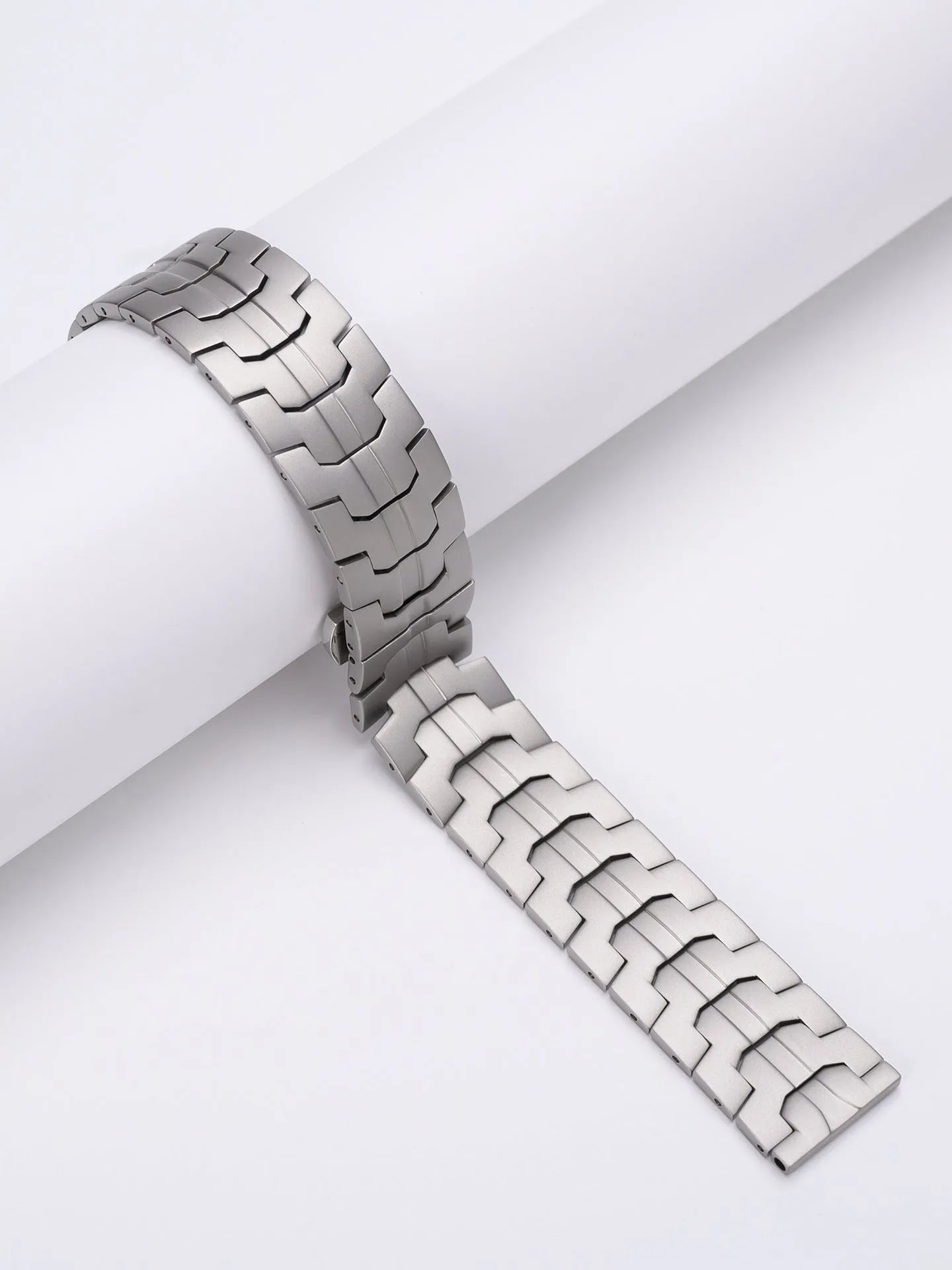 Stainless steel replacement watch band for Samsung Galaxy Watch in silver, shown next to 20mm and 22mm size options.