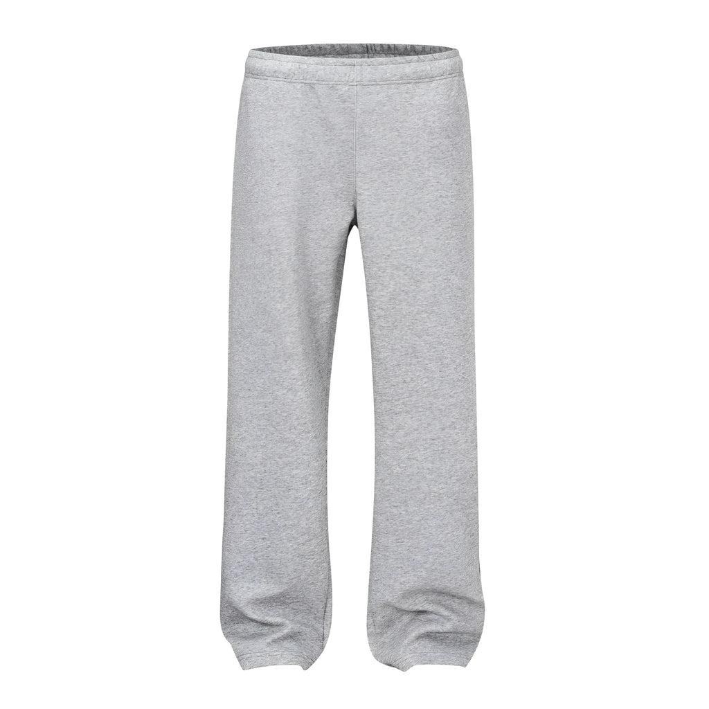 Solid colour straight loose wide-leg cotton trousers for men, mid waist, black and grey options