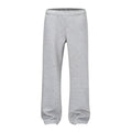 Solid colour straight loose wide-leg cotton trousers for men, mid waist, black and grey options