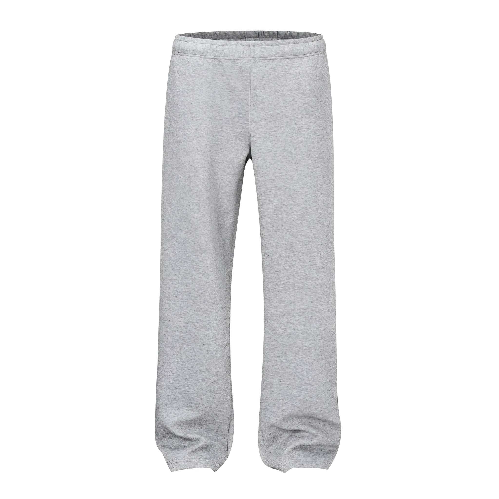 Solid colour straight loose wide-leg cotton trousers for men, mid waist, black and grey options