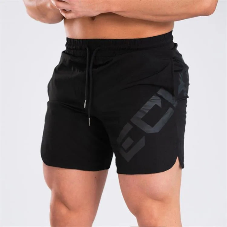 Men's elastic training shorts in quick-drying nylon blend fabric