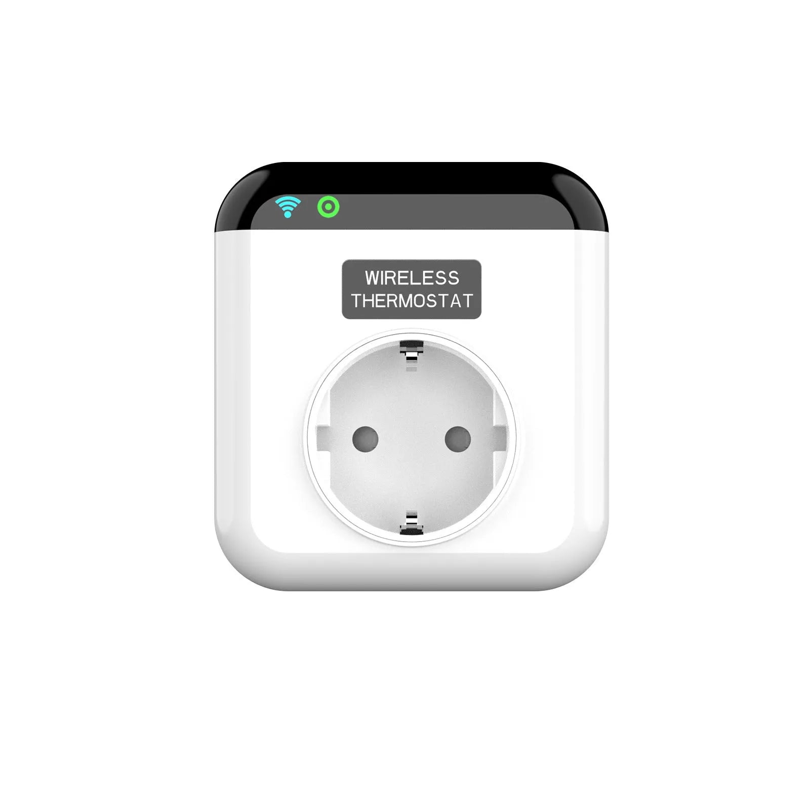 White thermostatic smart socket with remote and voice control, EU standard, 16A overload protection, ABS casing