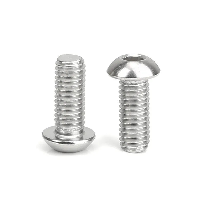 Stainless steel half round pan head hexagon screw A2-70 16x5.7mm whitewash finish