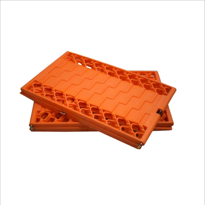 Folding orange anti-slip rescue board for cars and off-road vehicles, PP+metal, unfolded 60cm
