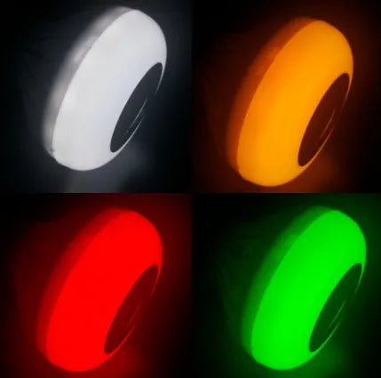 White E27 smart LED bulb with Bluetooth speaker and remote control for 16 colour lights.