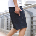 Men's loose fit straight leg trousers in light gray cotton blend, sizes XL to 6XL