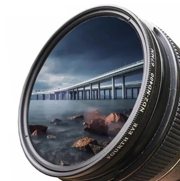 Adjustable multi-diameter camera neutral density filter with ND2 ND4 ND8 ND400 gradings