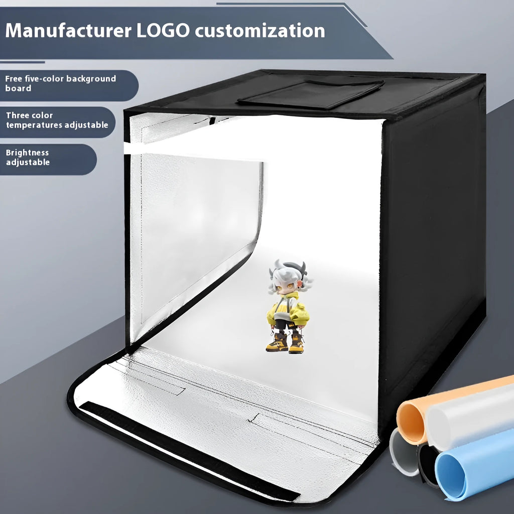 50cm studio light box with folding three-colour light board and metal frame