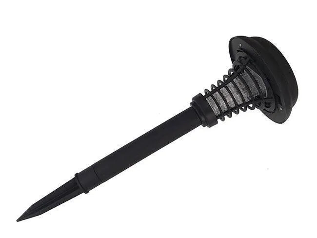 Solar insect killing mosquito lawn lamp black 42cm height ABS material UV purple light for garden
