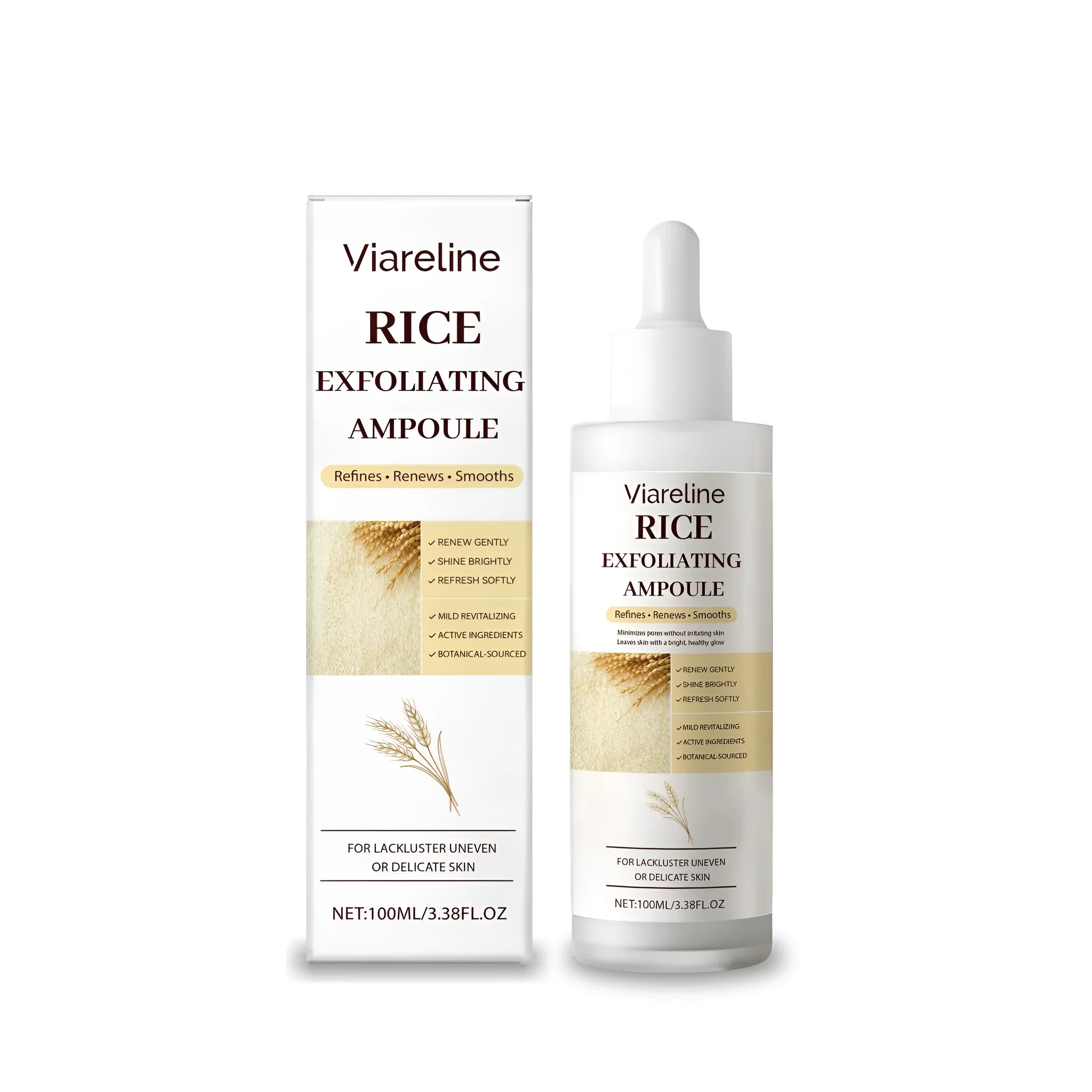 100ml bottle of rice moisturizing exfoliating liquid with rice extract and salicylic acid