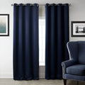 Dark blue blackout fabric printed curtains with perforated hanging, navy blue, shading cloth, modern simple style, 140x160cm