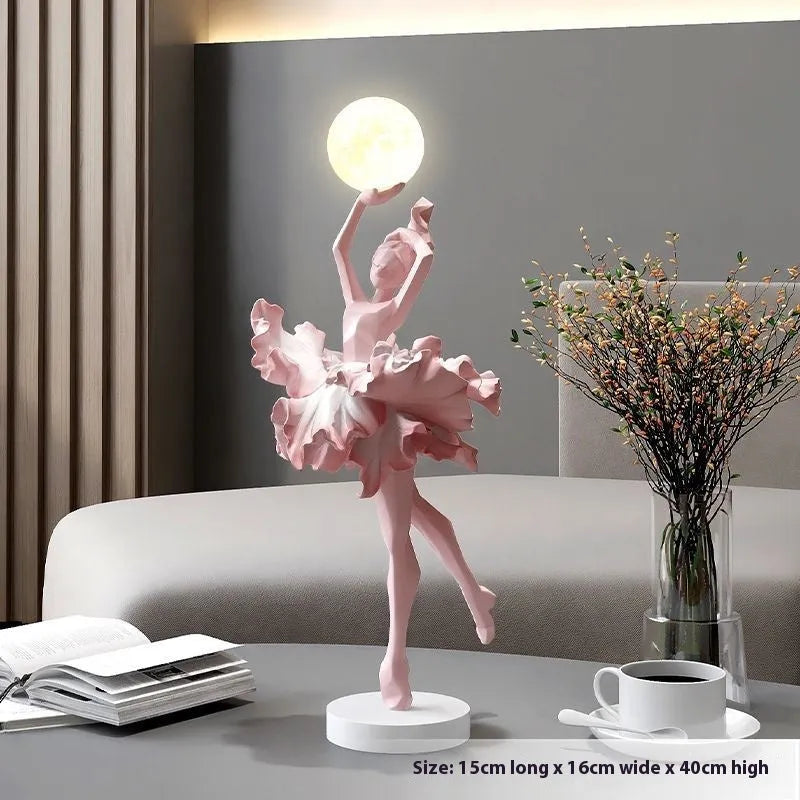 Art Girl Atmosphere small USB night lamp in black gold, white, pink, or light blue.