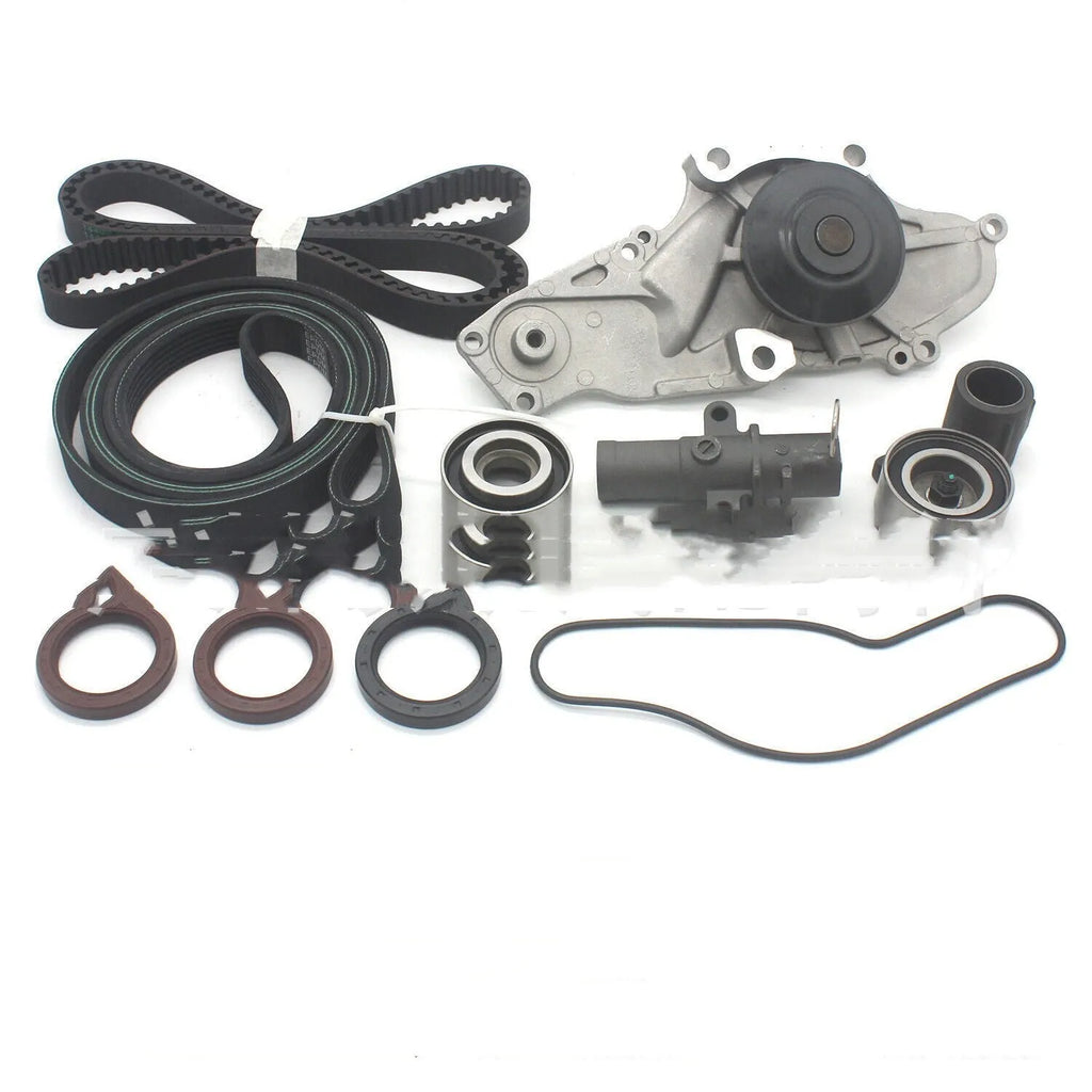 Metal belt and water pump assembly components measuring 28x18x16 cm