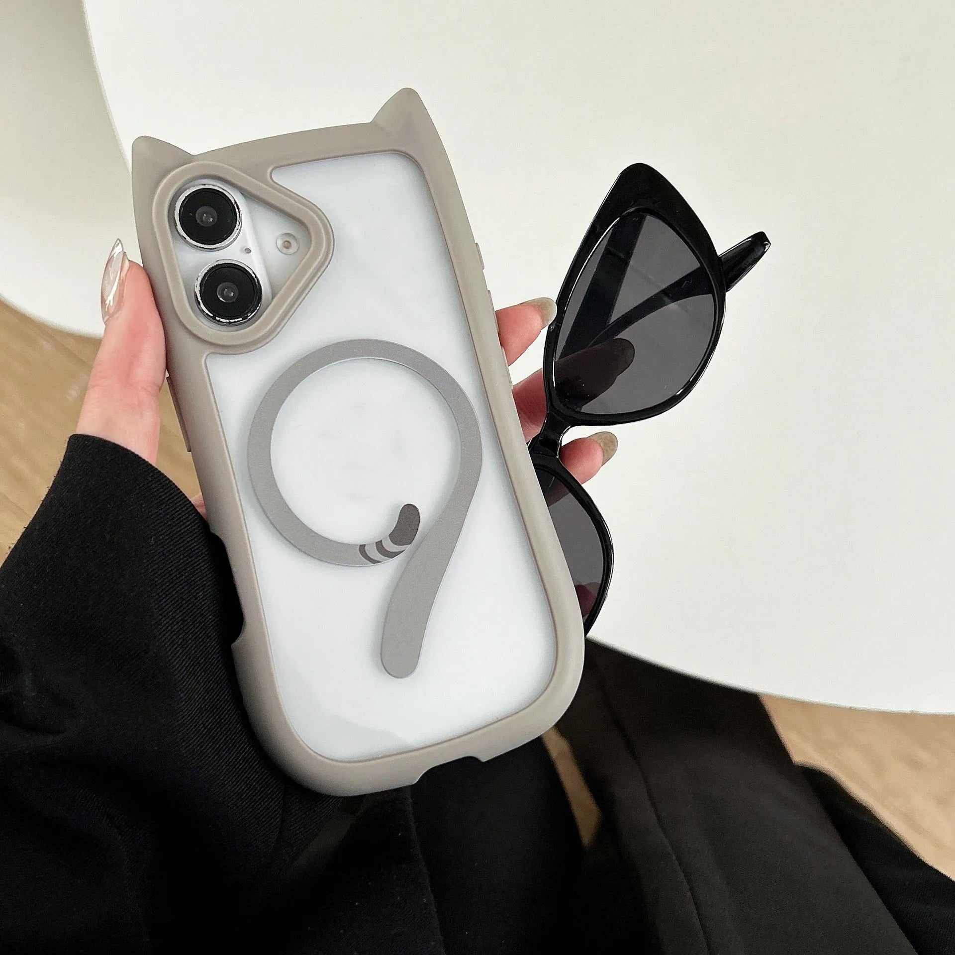 Transparent acrylic TPU phone case with magnetic suction for iPhone 17 in multiple colours