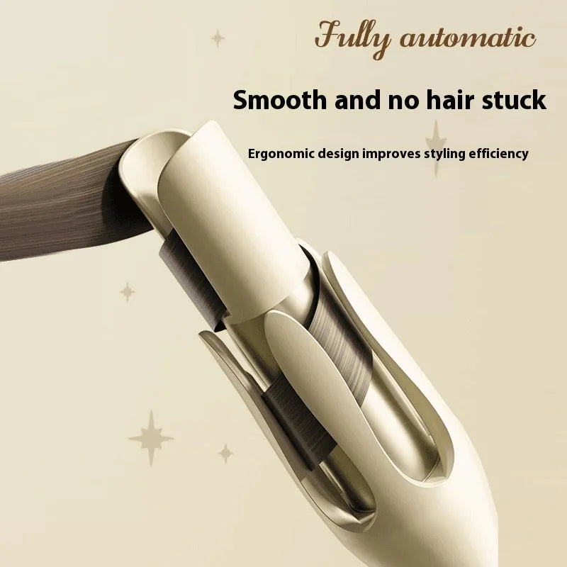 32mm automatic hair curler in pink or purple with UK voltage rating and plug adapters