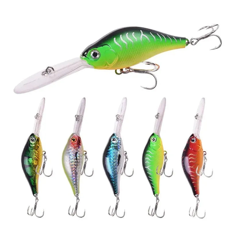 10.5cm deep diving Mino fishing lure with long tongue board, showing colour options.