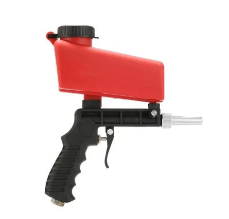 Blue portable pneumatic sandblasting gun with gravity feed pot and 6.5mm nozzle