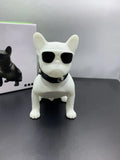 Mini full body bulldog Bluetooth speaker in black, red, or white colour with wireless connectivity