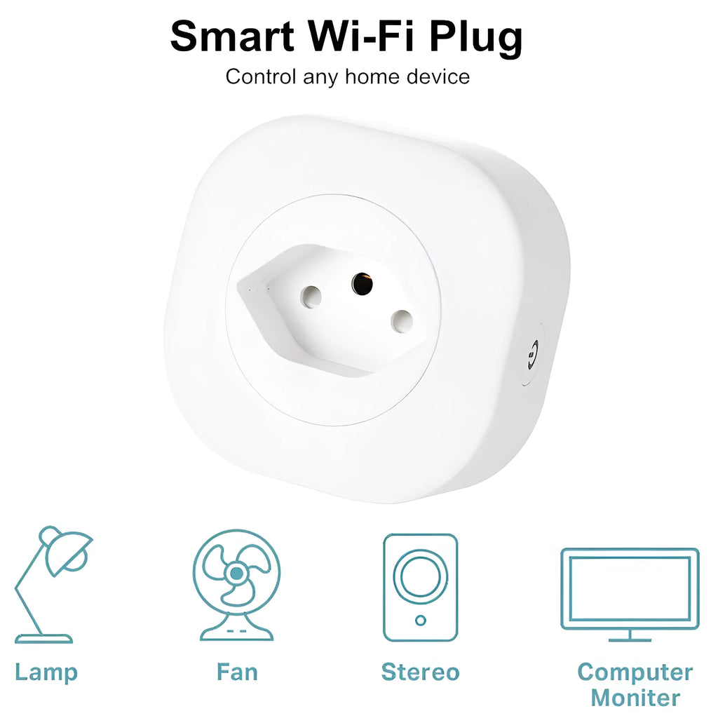 Wi-Fi smart socket plug with voice control, 3520W rating, 70x70x72mm dimensions