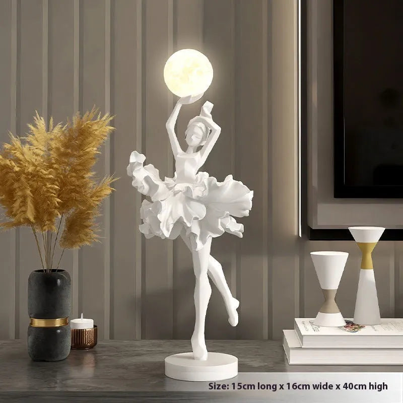 Art Girl Atmosphere small USB night lamp in black gold, white, pink, or light blue.