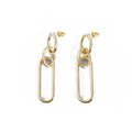 Geometric sterling silver needle coloured hoop earrings for women showing ring and line design elements.