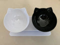 15° adjustable cat bowl set single and double food bowl PC ABS plastic anti-overfill design