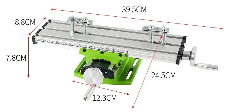 Bench drill and milling machine with cross bench pliers on workbench