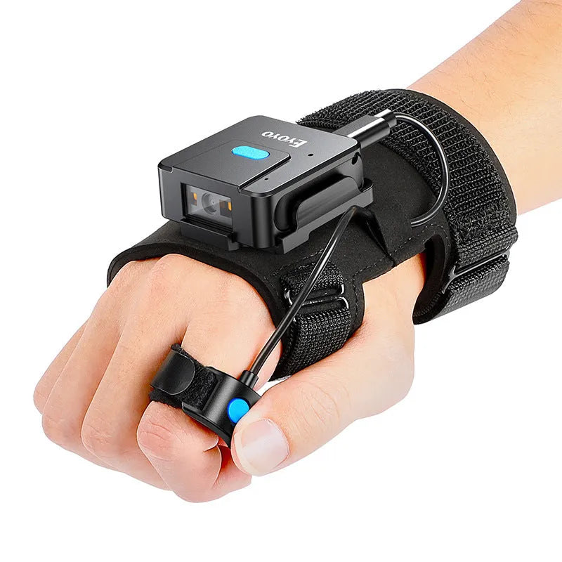 Portable two-dimensional wrist barcode scanner gloves Bluetooth handheld scanning gun with laser light source