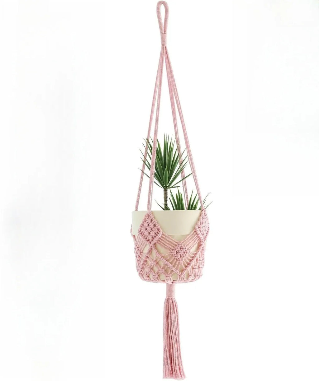 Hand-woven polyester cotton flower pot in minimalist design with seven colour options