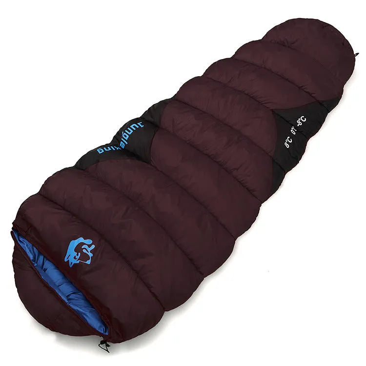 Cotton sleeping bag for camping and fishing in Army Green colour with compression storage bag
