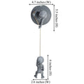 Grey resin carved alien tree pendant for outdoor courtyard decoration, 19x15x20cm