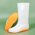 Men's flat washable rain boots labour protection waterproof shoes white or yellow high tube