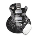 Guitar shaped computer mouse pad with natural rubber base and fine cloth surface, 22cm by 18cm