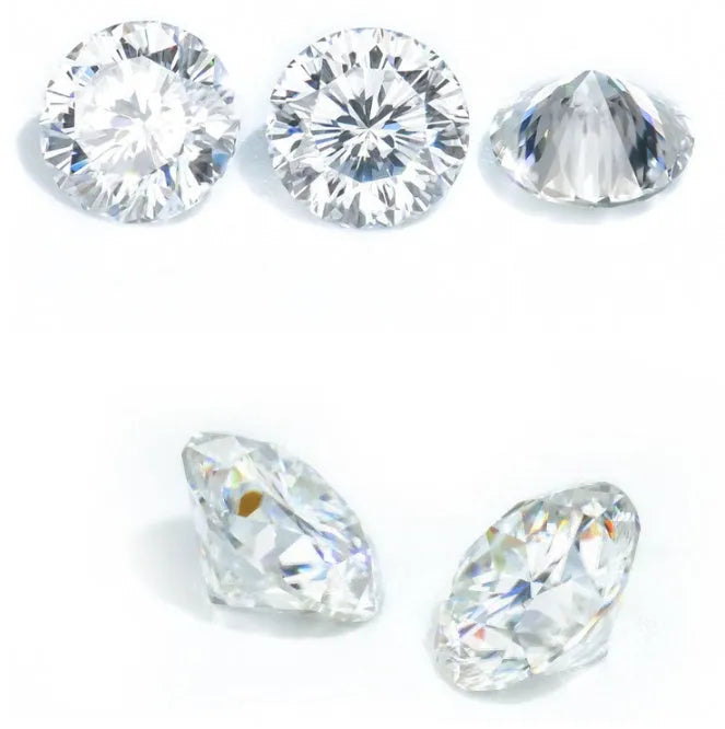 Round moissanite stone with eight hearts and eight arrows cut, D colour VVS1 clarity, loose gem for jewellery.