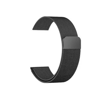 Stainless steel watch strap in silver showing adjustment links and clasp, compatible with 38mm-44mm watches.