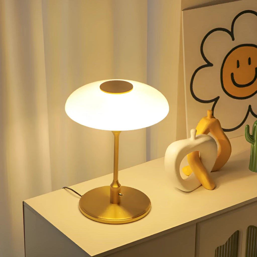 Vintage nickel-plated bedside lamp with Korean styling in golden white colour option