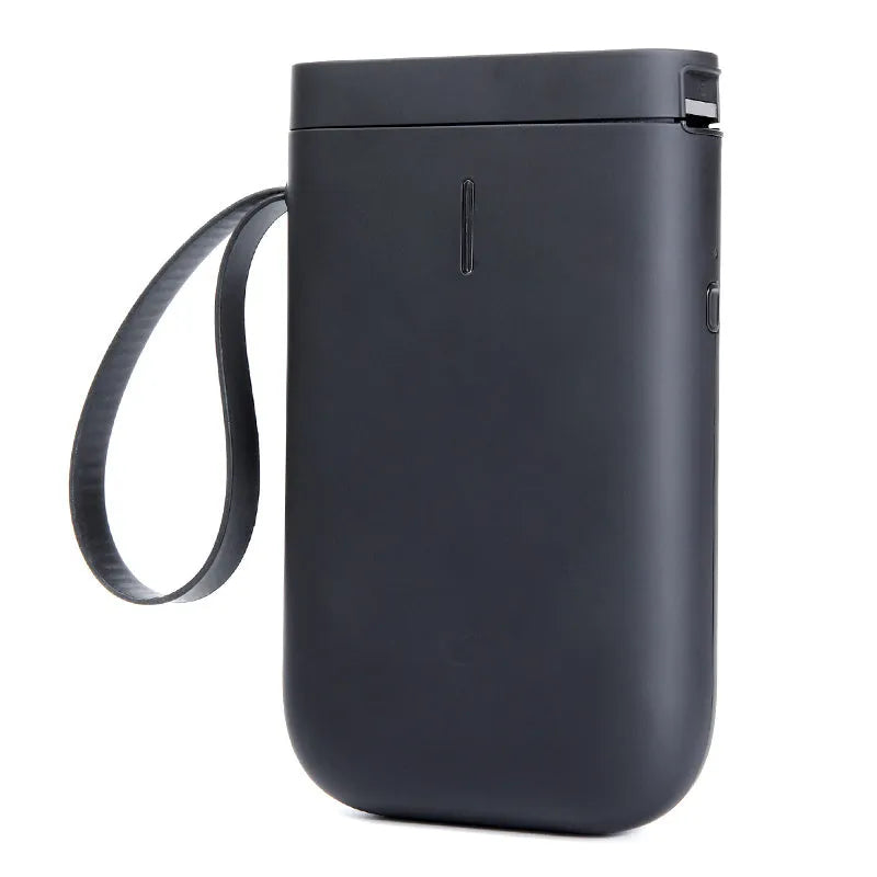 D11 Bluetooth thermal label printer in compact black design with thermal paper roll