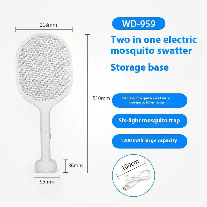 Rechargeable electric mosquito swatter with USB charging port and ABS plastic shell