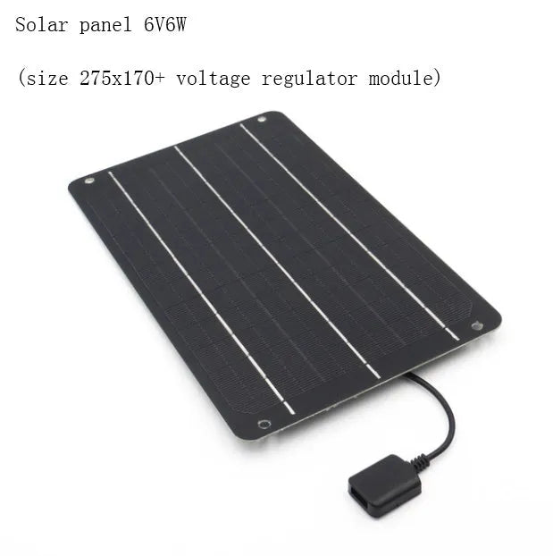 6V solar panel fan charger with USB output, epoxy construction, multiple power sizes