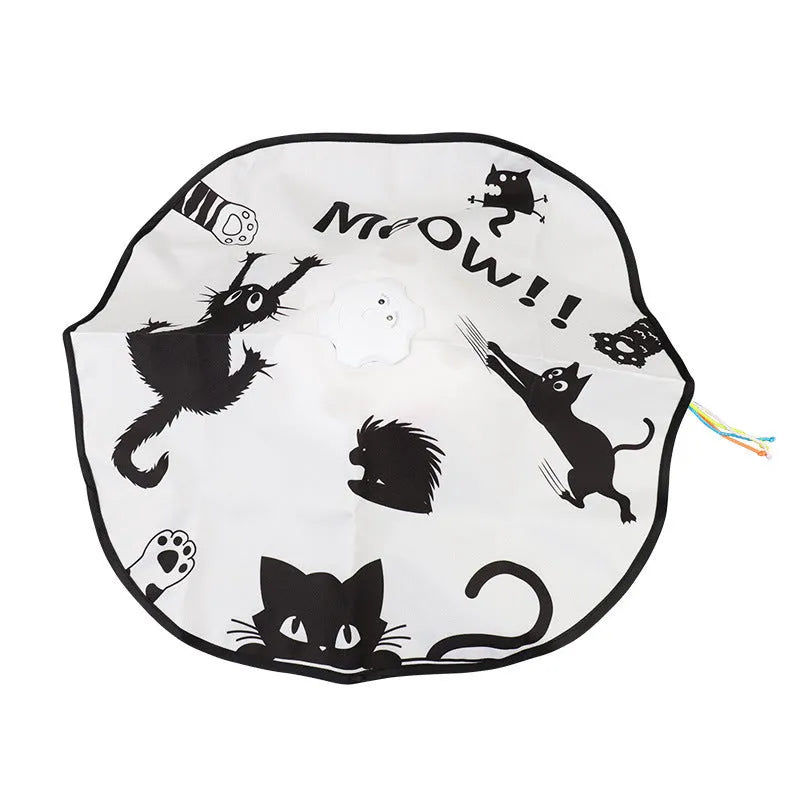 Plastic cat teaser wand toy with catnip dispenser measuring 19.8x11.5x19.5cm
